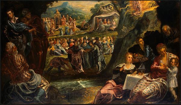 Jacopo Tintoretto The Worship of the Golden Calf Norge oil painting art